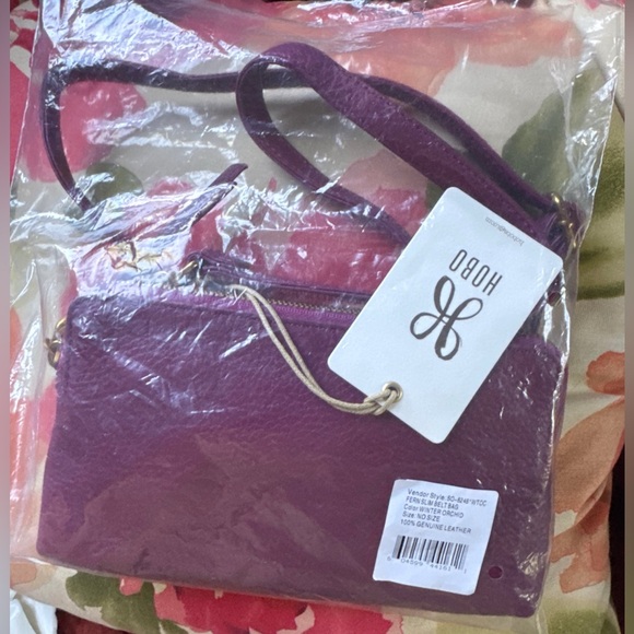 Hobo fern slim belt hip bag crossbody Winter Orchid pebbled leather hide NEW NWT - Picture 3 of 7